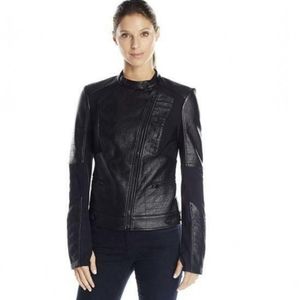 Blanc Noir Vegan Leather Ryder Moto Jacket
